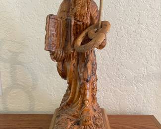 Hand Carved Wood Sculpture of Moses