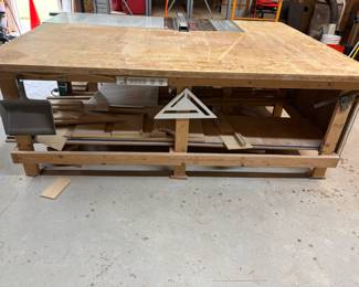 Work table w storage and electric $500.00
Buy w Delta contractor saw both for $1,900.00
97”w 77”d , 74”w 49”d , 23”w 27”d