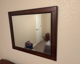 Wood framed mirror 30” w 24”t. $50.00