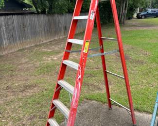 Keller 8’ red fiberglass ladder 300lb. $100.00