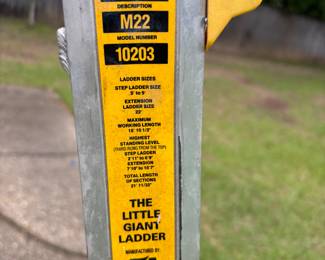 Little Giant adjustable 7’- 15’ aluminum ladder 225lb. $ 160.00