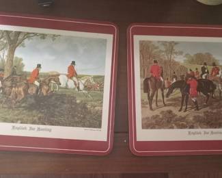 English Fox Hunting casters vintage large