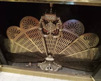 Brass fireplace fan