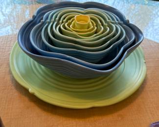 Marge Margulies "Cabbage Rose" nesting bowl set