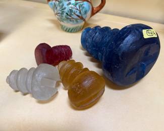 Set of four Rick Beck art glass screws