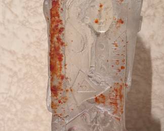 Erik Halvorsen art glass figural obelisk