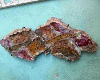 John Kuhn art glass wall hanging