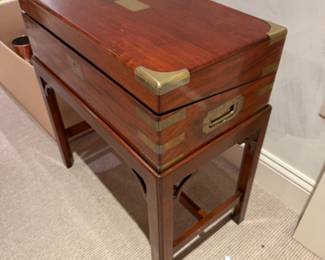 Antique mahogany lap / travel desk on stand