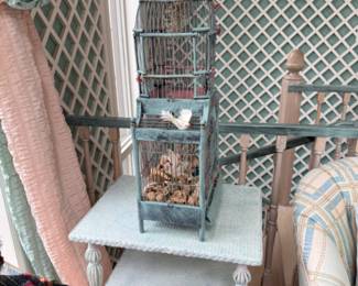 Painted birdcage