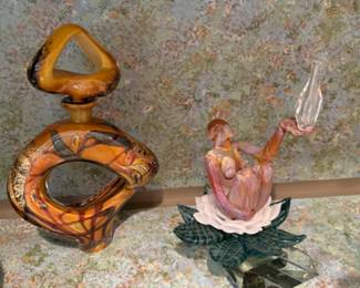 Art glass perfumes - on right by Milon Townsend