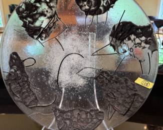 Art glass fused plate