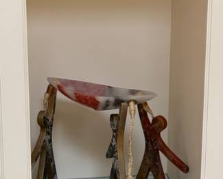 Rosella Gilardoni mixed media, glass, metal & wood sculpture