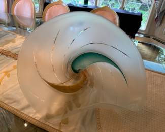 Barry Entner art glass cornucopia centerpiece