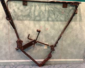 Marco De Gueltzl hand crafted metal & glass console table
