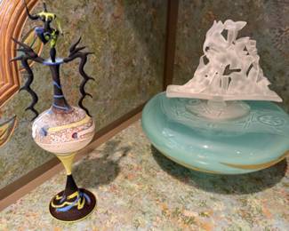 Art glass perfume bottles