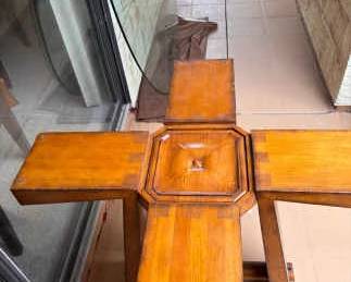 Wood Glass Dining Table