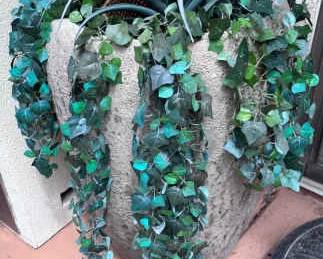 Tall Cement Pot With Faux Plant