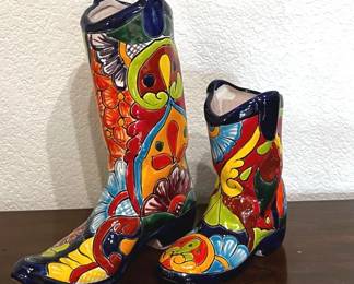 Cowboy Boot Talavera Pots