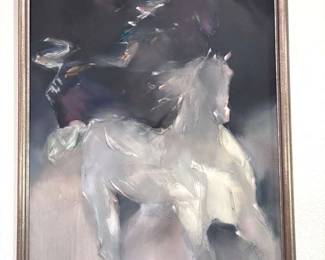 Running Horses Painted Canvas By Richardson
