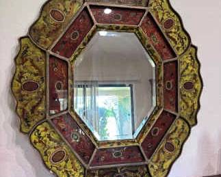 Large Enamel Tray Mirror