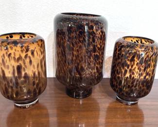 Leopard Glass Vases