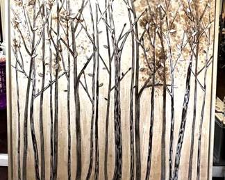 Large Silver Forest Artwork