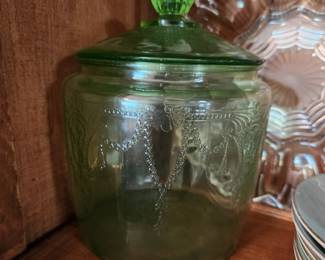 Nice! Green glass jar