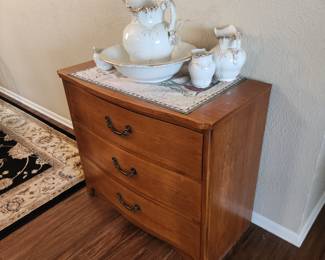 Vintage wash stand with ceramic wash stand set