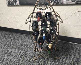MODERN IRON FISH WINE HOLDER