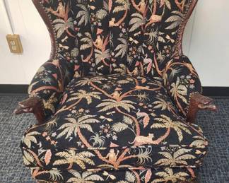 EARLY EAGLE ARM CLAWFEET HIGHBACK CHAIR