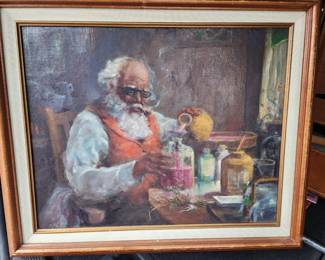 VINTAGE PAINTING ON BOARD SIGNED F.C. ALSTON