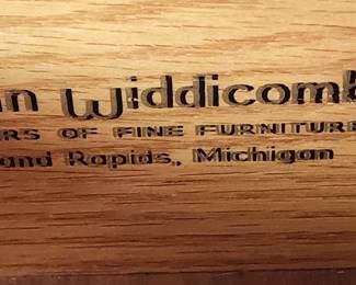 JOHN WIDDICOMB INSIDE OF CONSOLE TABLE DRAW
