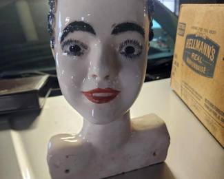 RARE VINTAGE PORCELAIN DOLL BUST 1940'S