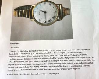 PROMINENCE OF TIFFANY WATCH OWNER