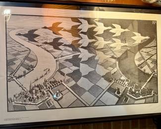 "Day and Night" Framed Poster - M.C. Escher