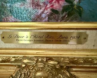 Framed Art "Le Dîner à l'Hôtel Ritz, Paris 1904" - Pierre-Georges Jeanniot, French (1848-1934)