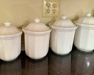 Pfaltzgraff White Food Canisters
