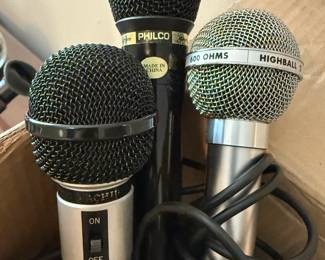 Microphones - Philco, Radio Shack Realistic Highball, Singing Machine Company