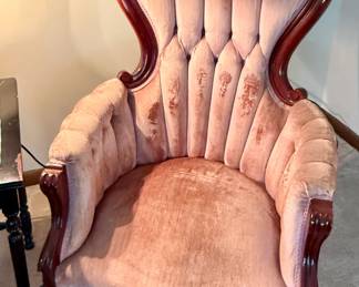 Pair of Pink Velvet Arm Chairs
