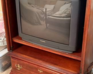 Panasonic Television and Cabinet