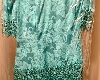 Teal Evening Lace Blouse and Skirt Set - Nah Nah Collection - Size 14