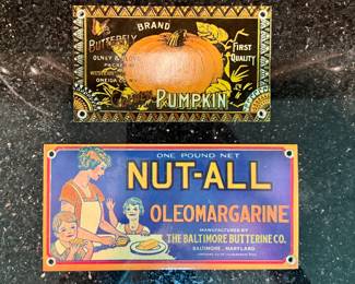 Metal Signs - Butterfly Brand Golden Pumpkin and Nut-All Oleomargarine