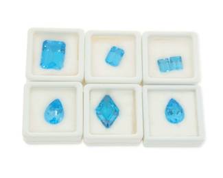 1080
A Group of Loose Blue Topaz
Including various-cut weighing approximately 4.10 carats to 33.6 carats
7 pieces
Estimate: $1,000 - $2,000
