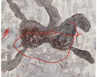 1399
Zhou Brothers (b. 1952/1957)
Untitled, 1999
Mixed media on canvas
Signed lower right: Zhou B.; signed again and dated, verso
36" H x 35" W
Estimate: $600 - $800