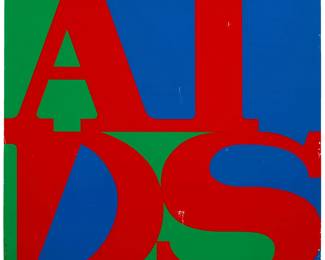 1414
General Idea
"AIDS," 1987
Screenprint in colors on wove paper
From the edition of unknown size
With the printed copyright and date along the lower portion of the left edge: © GENERAL IDEA 1987
Image/Sheet: 27" H x 27" W
Estimate: $400 - $600