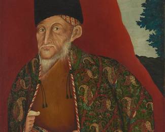 1302
19th Century Persian School
Portrait of a prime minister
Oil on canvas
Unsigned
40" H x 24" W
Estimate: $500 - $700