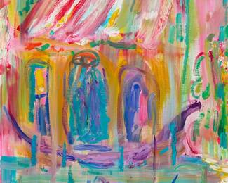 1388
Bob Kane
1937-2013
"Gondola in Front of the Sotoportego (Palazzo Contarini Pisani)," 1991
Oil on canvas
Signed lower right: Kane; titled on the stretcher bar: "Gondola in Front of the Sotoportego / (Palazzo Conterini [sic] Pisani);" titled again on a gallery label affixed to the stretcher bar
18" H x 14" W
Estimate: $300 - $500