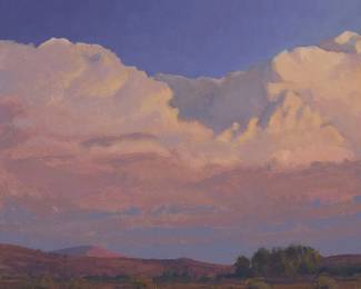 1256
Glenn Renell
b. 1947
"Waiting Rain" (Arizona), 2013
Oil on panel
Signed lower left: Renell; signed again, titled, and dated "2013" on the frame's backing board
11.125" H x 9.75" W
Estimate: $300 - $500