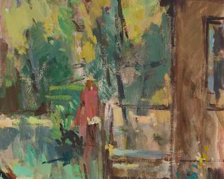 1355
Sergei Bongart
1918-1985
Figure near the artist's studio
Oil on canvas
Signed upper left: Sergei Bongart
36" H x 24" W
Estimate: $800 - $1,200