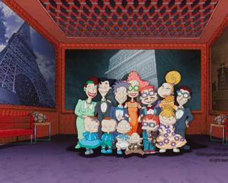 1461
A Nickelodeon Animation Studio animation cel from "Rugrats in Paris," 2000
Gouache on celluloid
Unsigned; with Paramount Pictures copyright stamp lower right
Sight: 12.125" H x 14.5" W
Estimate: $100 - $200